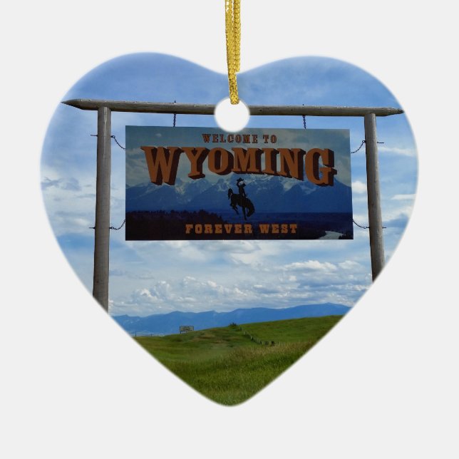 Välkomnande till Wyoming Julgransprydnad Keramik (Framsidan)
