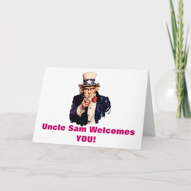 Välkomnanden för Uncle Sam som du card Kort (Front)