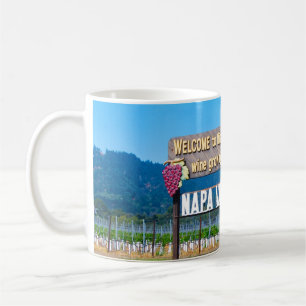Välkomnandet för Napa Valley vinland underteckna Kaffemugg