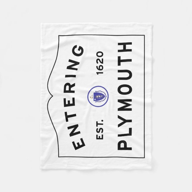 Välkomnandet till den Plymouth MORSAtownen Fleecefilt (Framsidan)