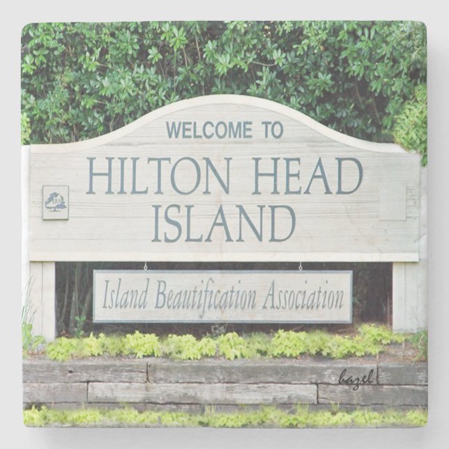 Välkomnandet till Hilton Head Island undertecknar Underlägg Sten (Framsidan)