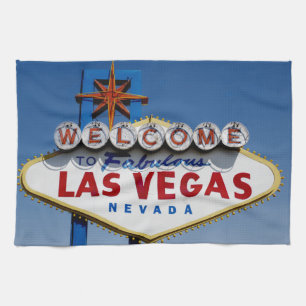 Välkomnandet till historiska sagolika Las Vegas Kökshandduk