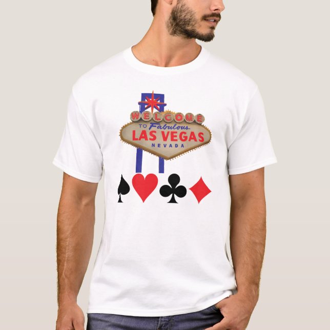 Välkomnandet till Las Vegas med kortet passar T Shirt (Framsida)