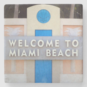 Välkomnandet till Miami Beach undertecknar Stenunderlägg