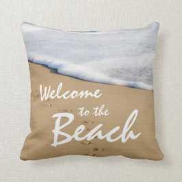 Välkomnandet till stranden och hav kudder kudde