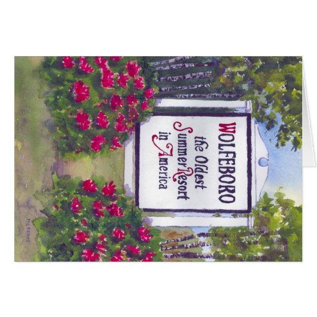 Välkomnandet till Wolfeboro NH undertecknar Hälsningskort (Framsidan Horizontal)