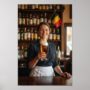 Välkomst- och skålplakat för belgisk taverna poster