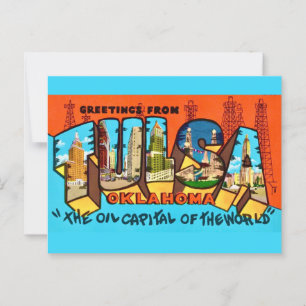 Välkomst vykort för Tulsa Oklahoma