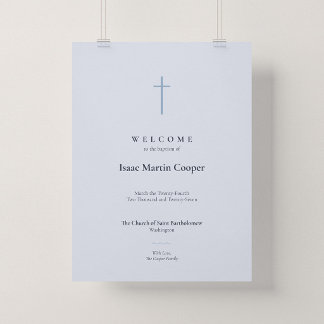 Välkomstaffisch för dop i Grace Blue Cross Baptist Poster