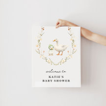 Välkomstaffisch för Mamma Gås baby shower