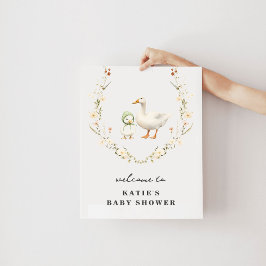 Välkomstaffisch för Mamma Gås baby shower Poster