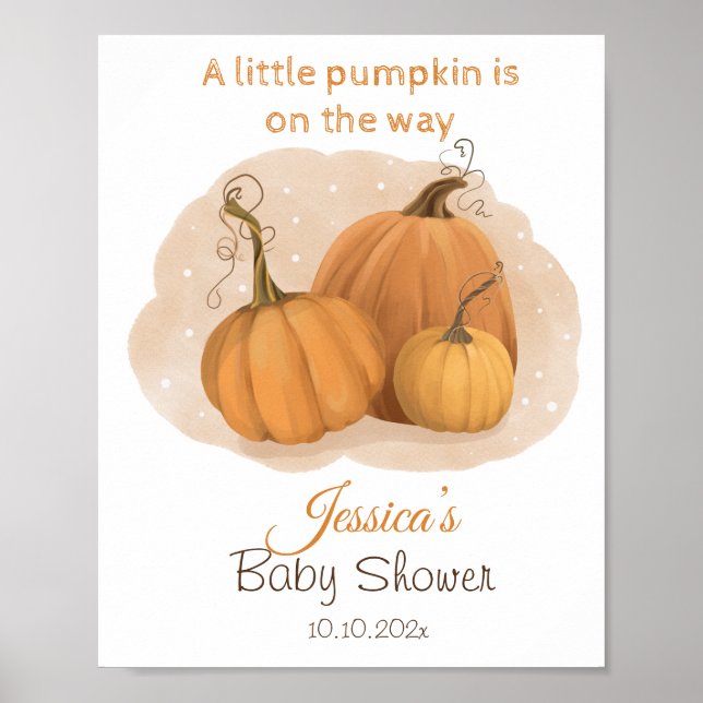 Välkomstaffisch för Pumpa Bebisdusch Poster (Framsidan)