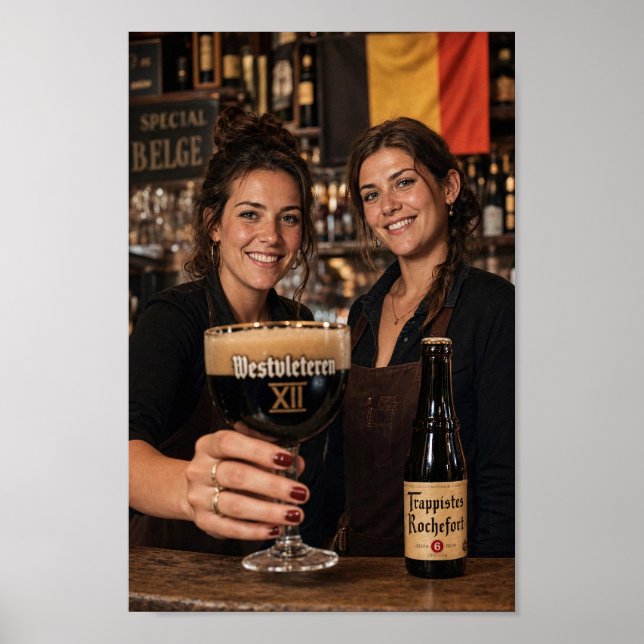 Välkomstaffisch för vänskap i belgisk pub poster (Framsidan)
