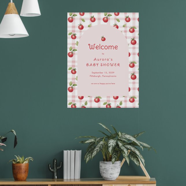 Välkomstaffisch för vår lilla tomatbebe Baby Showe Poster (Vardagsrum 1)