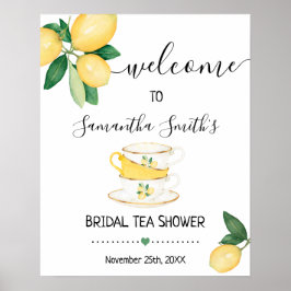 Välkomstanteckning för tea Shower Lemons Citrus-Mö Poster