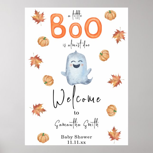Välkomstbabyduschen Halloween Ghost Poster (Framsidan)