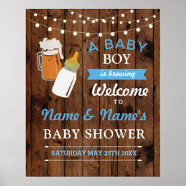 Välkomstbabyskor Poster Beer Brewing Boy