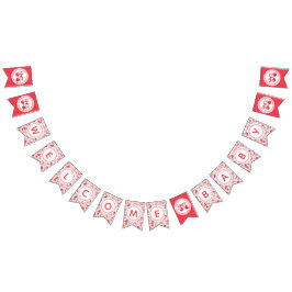 Välkomstbanderoll för Cherry Baby Shower-Dekoratio Vimplar