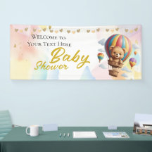 Välkomstbanderoll för personlig Bear Baby Shower