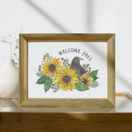 Välkomstblommor och nedladdningsbar Kråka Poster