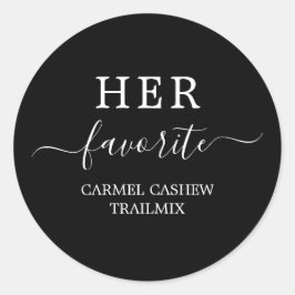 "Välkomstboxsticker - Hennes Favorit" Runt Klistermärke