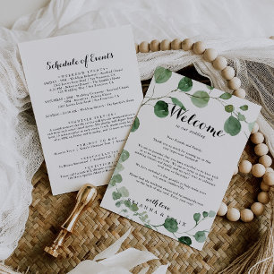 VälkomstBrev i Eucalyptus Calligraphy Bröllop