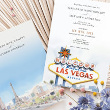 Välkomstbröllopsinbjudan för Iconic Vegas