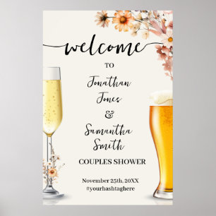 Välkomstbubblor och blommor från hösten poster