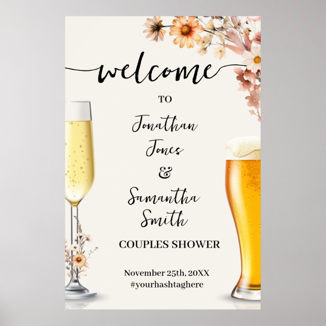 Välkomstbubblor och blommor från hösten poster (Framsidan)