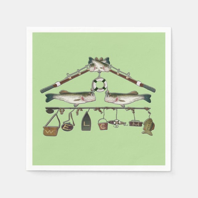 Välkomstbussfisk Pappersservett (Framsidan)