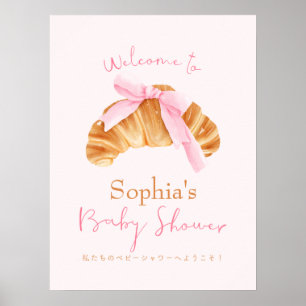 Välkomstcroissant för baby shower med Bröd i Ugnen Poster
