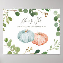 VälkomstDekoration för Greenery Pumpkin Gender Rev