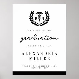 Välkomstecken för Modern RN Nursing School Student Poster