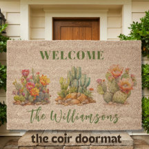 Välkomstfamiljen Namn Coir, konstfärgad Cactus