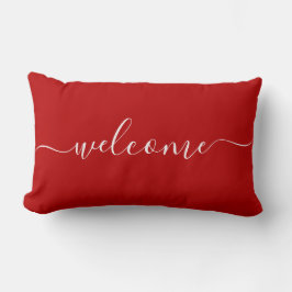 Välkomstfärgad och vit citatteckenfärgning lumbarkudde