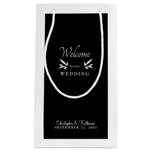 Välkomstfavoriten Modern Black and White Bröllop