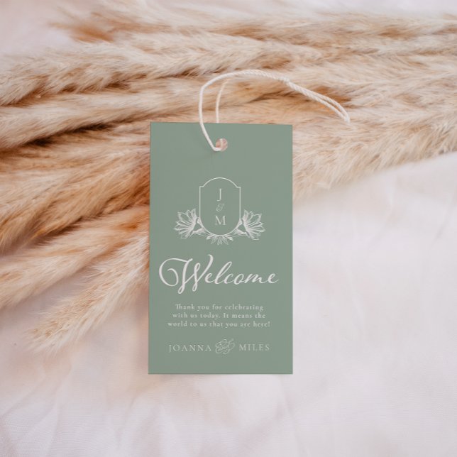 Välkomstfavorittaggar för Vapenskölden Sage Botani Presentetikett (Skapare uppladdad)