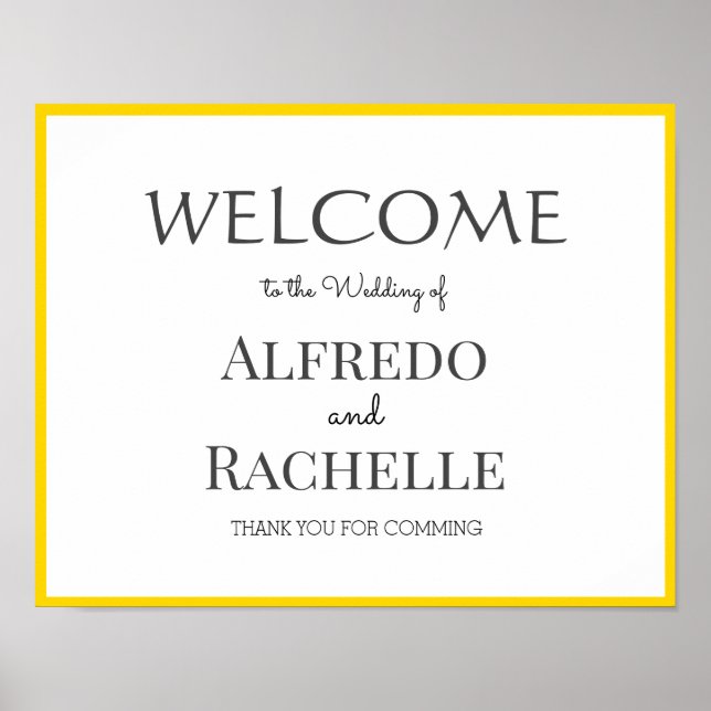 Välkomstfest för bröllop  poster (Framsidan)