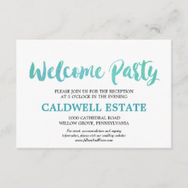 Välkomstfestinbjudan i akvarellskaligrafi tilläggskort