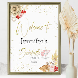 Välkomstfestskylt Bachelorette Boho Akvarell Poster