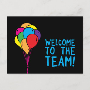 välkomstfirande ballonger till teamet vykort