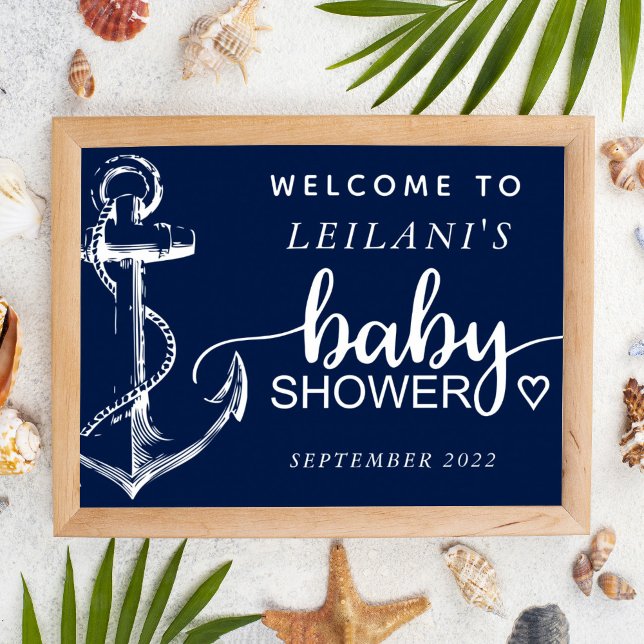 Välkomstflottan för Nautical Anchor Baby Shower Poster (Skapare uppladdad)
