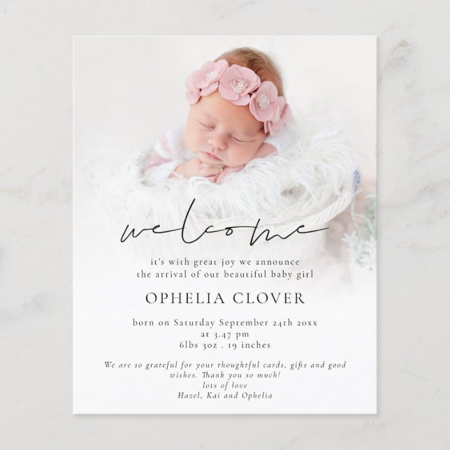 Välkomstfödelse för pappert 2 foton - överlägg för flygblad (Framsidan)