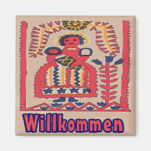 Välkomstfolk från Tyskland Mor och barn Magnet