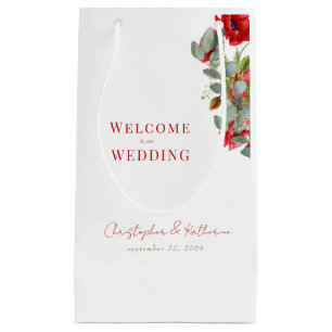 Välkomstförmån för Red Blommigt Eucalyptus Bröllop