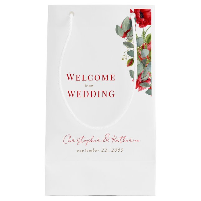 Välkomstförmån för Red Blommigt Eucalyptus Bröllop (Framsidan)
