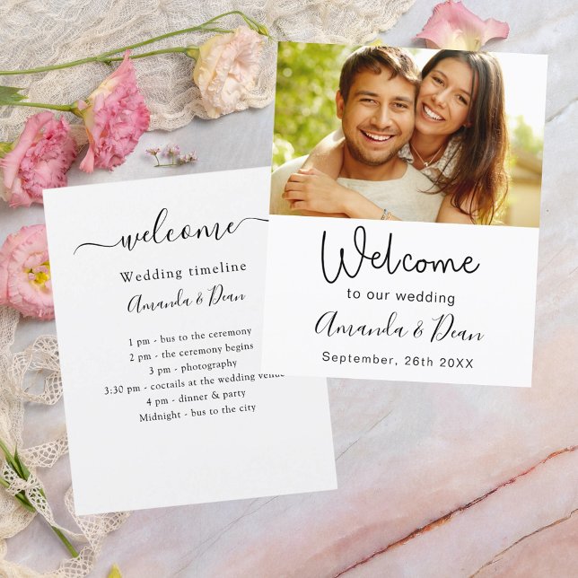 välkomstfoto för bröllopsprogrammets tidslinje (Skapare uppladdad)