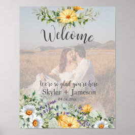 Välkomstfoto för Colorful Wildblomma Bröllop Poster