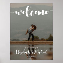 Välkomstfoto för Modern Script Bröllop