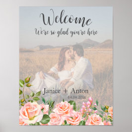 Välkomstfoto för Rosa Botaniskt Bröllop Poster